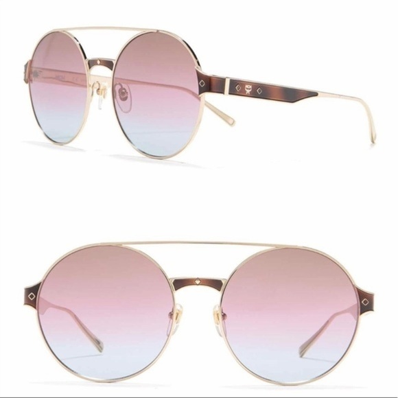 New MCM Round Aviator 58mm Pink Sunglasses - Picture 3 of 15